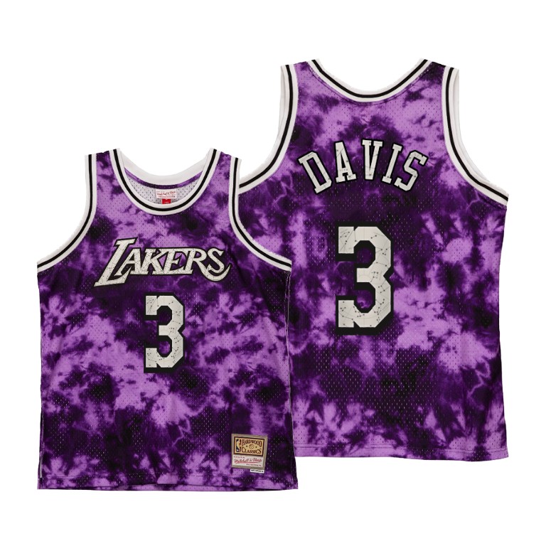 Men's Los Angeles Lakers Anthony Davis #3 NBA Galaxy Constellation Hardwood Classics Purple Basketball Jersey RBT7483LC